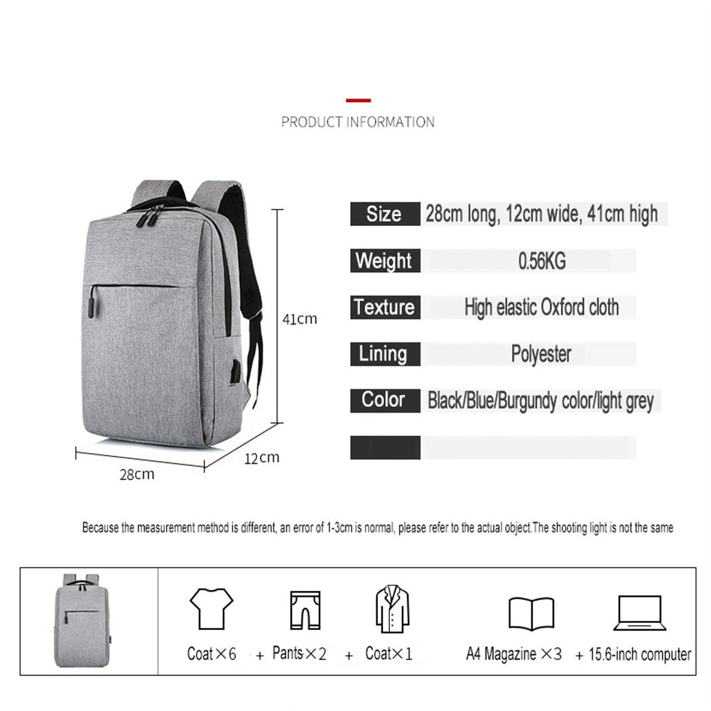 15.6 Inch Men Women Waterproof Laptop  Backpack Multifunctional Large Capacity Usb Charging Case Laptop Bag For Work Travel grey