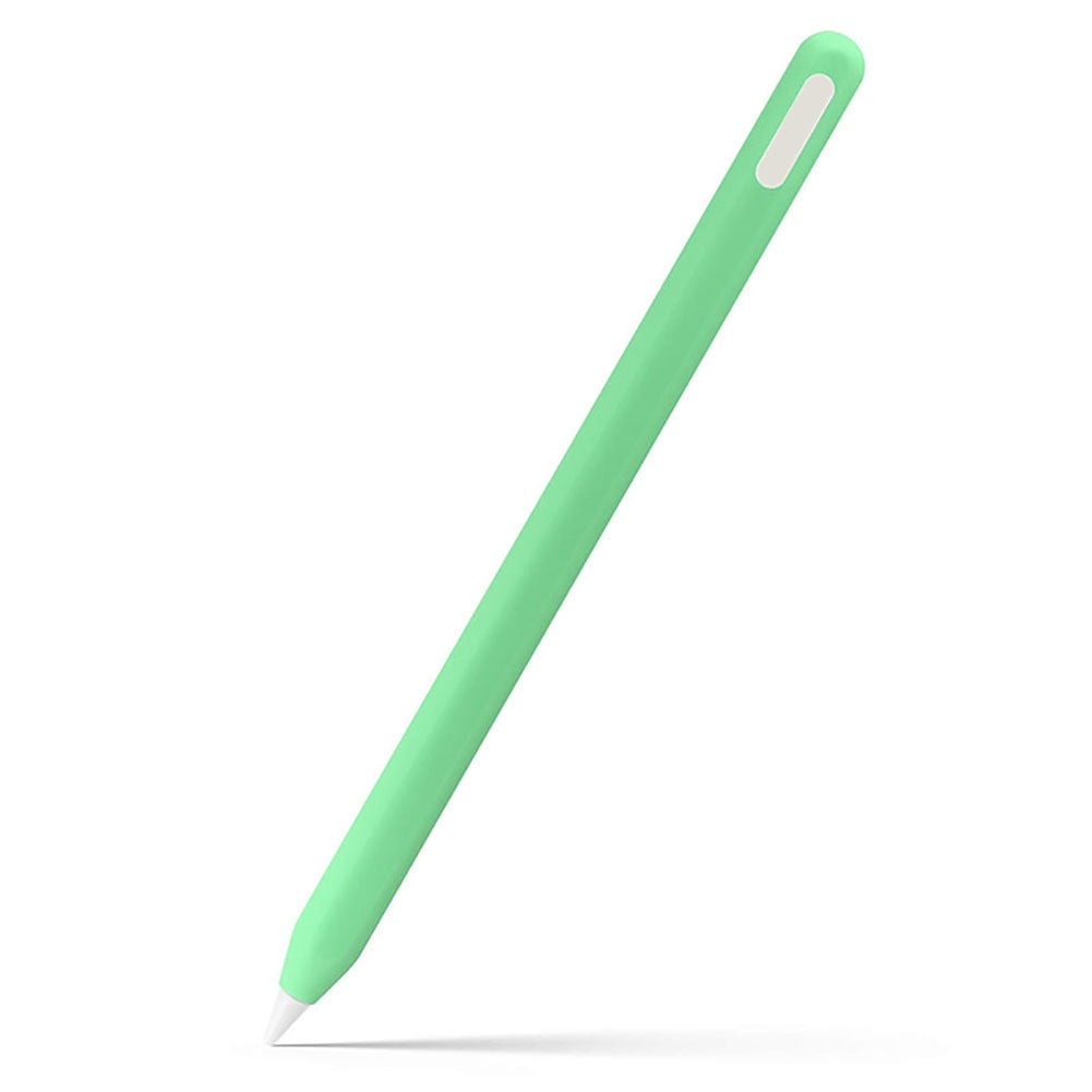 Silicone Case Compatible For Ipencil 2nd Generation Anti-lost Anti-scratch Protective Cover Sleeve Pencil Cap Matcha green