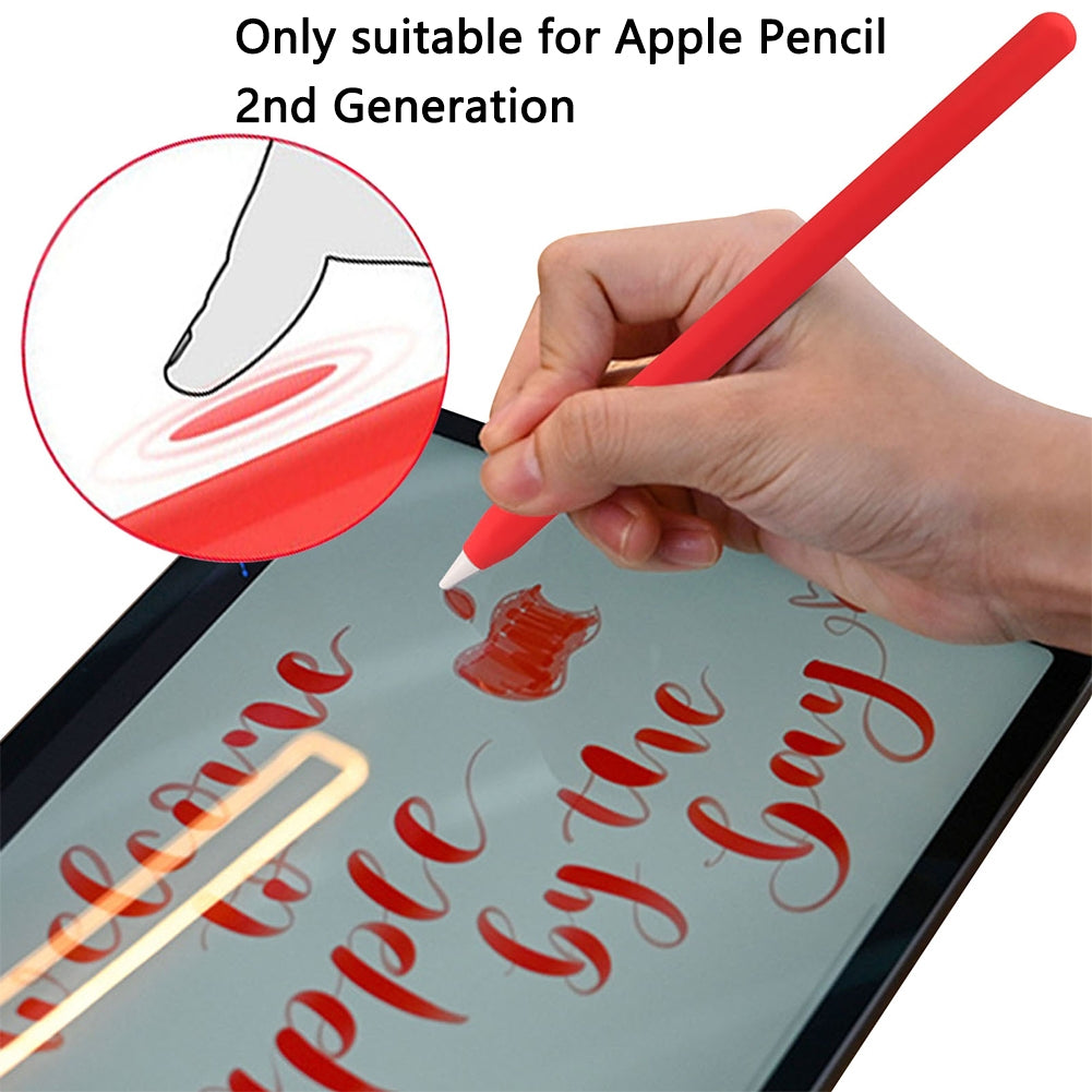 Silicone Case Compatible For Ipencil 2nd Generation Anti-lost Anti-scratch Protective Cover Sleeve Pencil Cap Matcha green