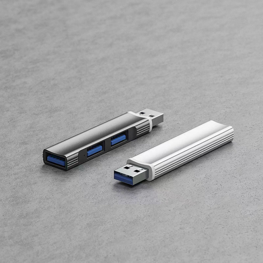 3-Port USB3.0 Hub Compact Portable In-line USB Hub Extensions Adapter USB Splitter Grey