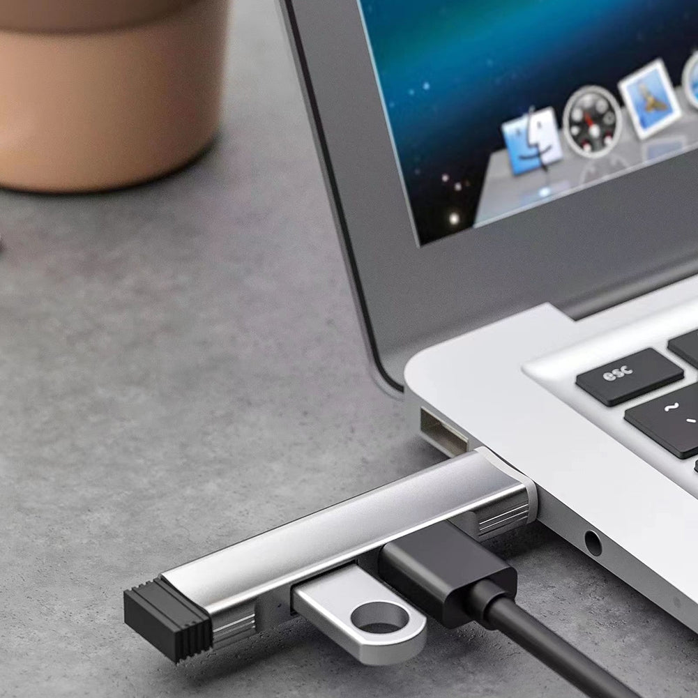 3-Port USB3.0 Hub Compact Portable In-line USB Hub Extensions Adapter USB Splitter Grey