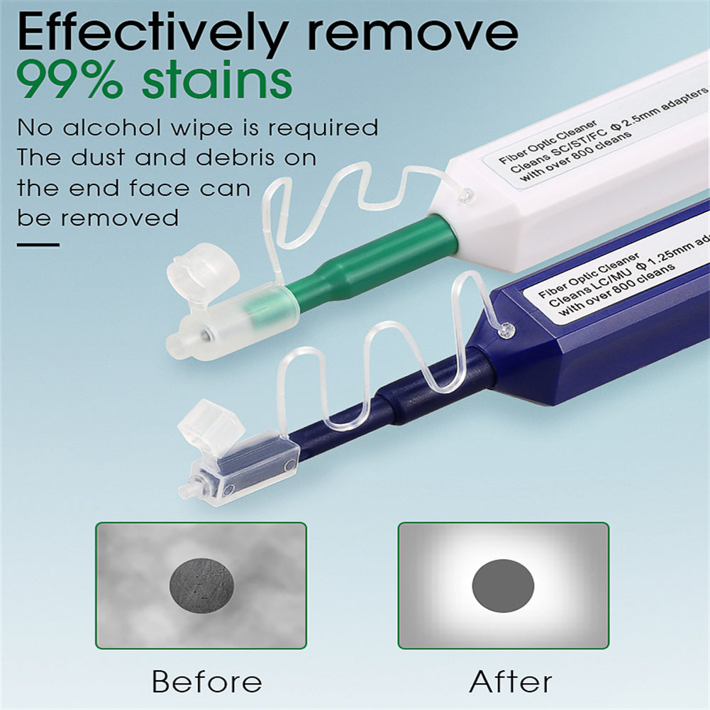 Fiber Optic Cleaner Pen 2.5mm for Lc Mu / 1.25mm For Sc Fc St Connector Optical Smart Cleaning Tool 2.5MM SC Cleaning Pen