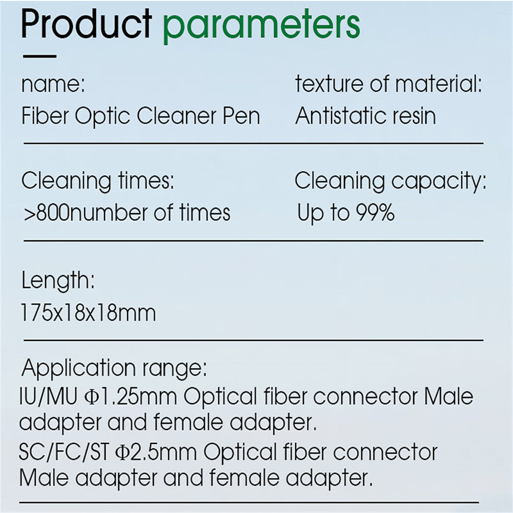 Fiber Optic Cleaner Pen 2.5mm for Lc Mu / 1.25mm For Sc Fc St Connector Optical Smart Cleaning Tool 2.5MM SC Cleaning Pen