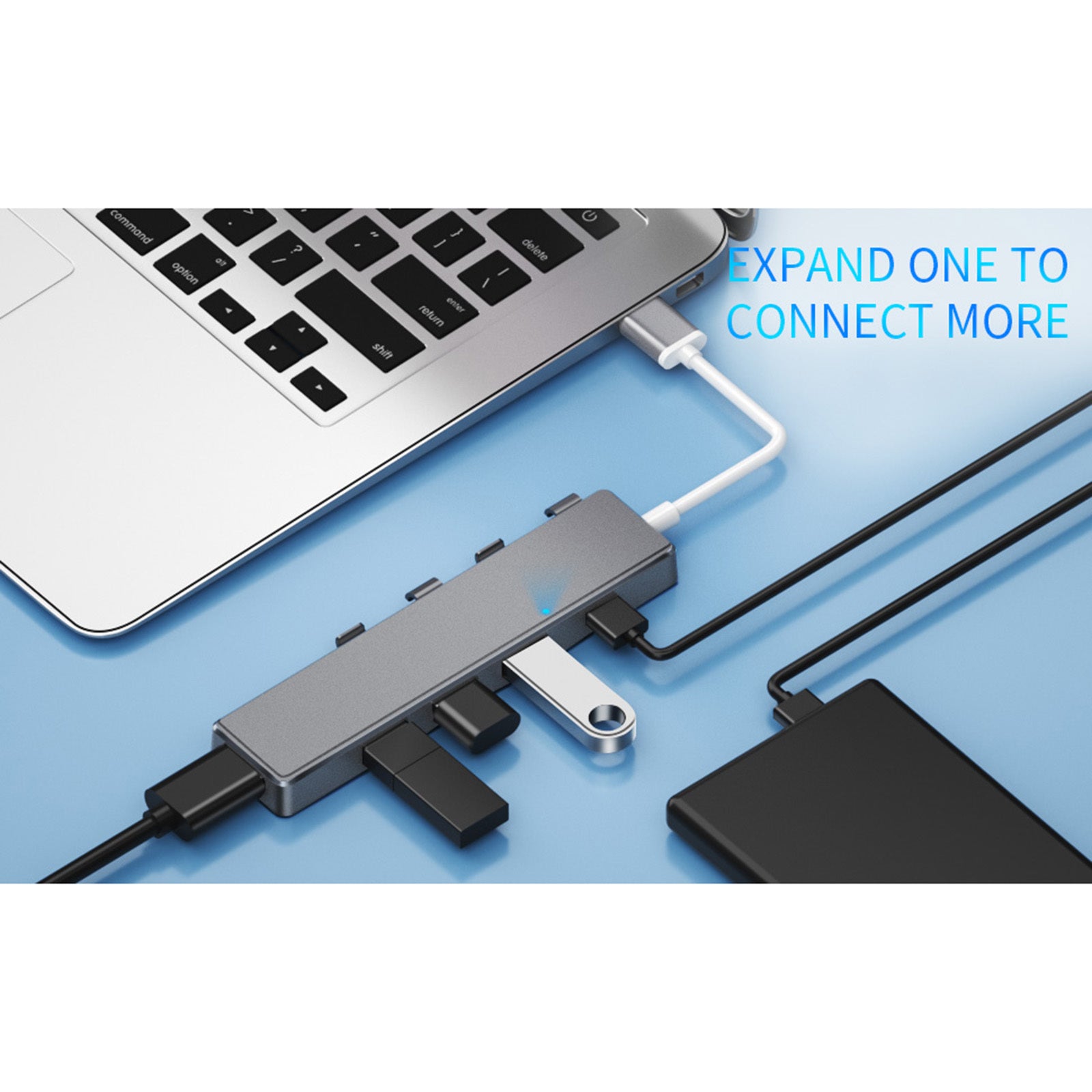 4-in-1 Hub Dock USB C Multi-port Splitter Usb Adapter Station Portable Data Usb Splitter Grey
