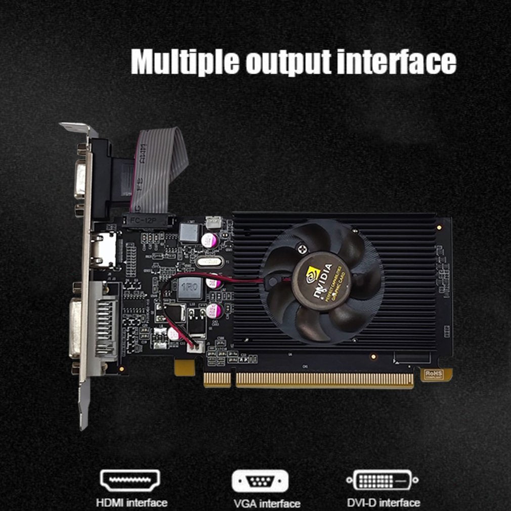 Gt210 Graphics Card 1gb 64 Bit Ddr2 Gpu Dual Display Hd Desktop Computer Graphics Card Black