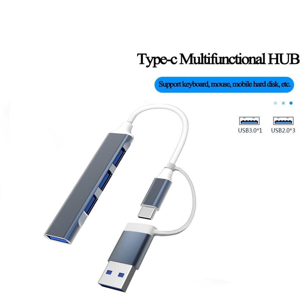Usb C Hub 3.0 Type C 4 Ports Multi Usb Splitter Adapter Otg for Huawei Xiaomi Macbook Pro 13 15 Air Pro Grey
