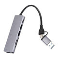 Usb3.0 Type-C Docking Station Mobile Phone Computer Card Reader Adapter Ultra-Slim Portable Data Hub Grey