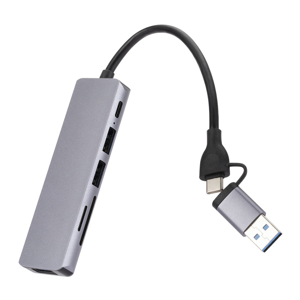 Usb3.0 Type-C Docking Station Mobile Phone Computer Card Reader Adapter Ultra-Slim Portable Data Hub Grey