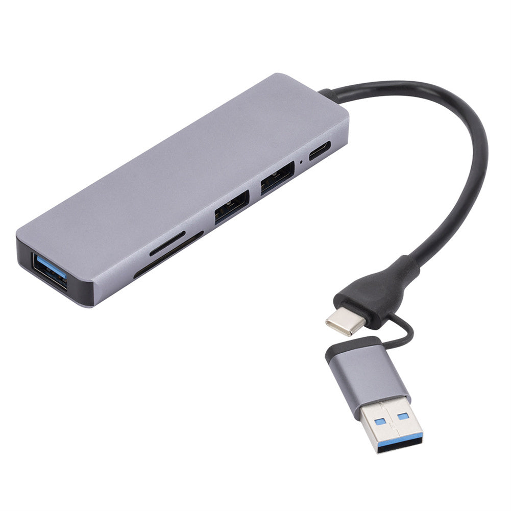 Usb3.0 Type-C Docking Station Mobile Phone Computer Card Reader Adapter Ultra-Slim Portable Data Hub Grey