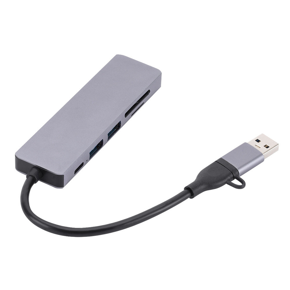 Usb3.0 Type-C Docking Station Mobile Phone Computer Card Reader Adapter Ultra-Slim Portable Data Hub Grey