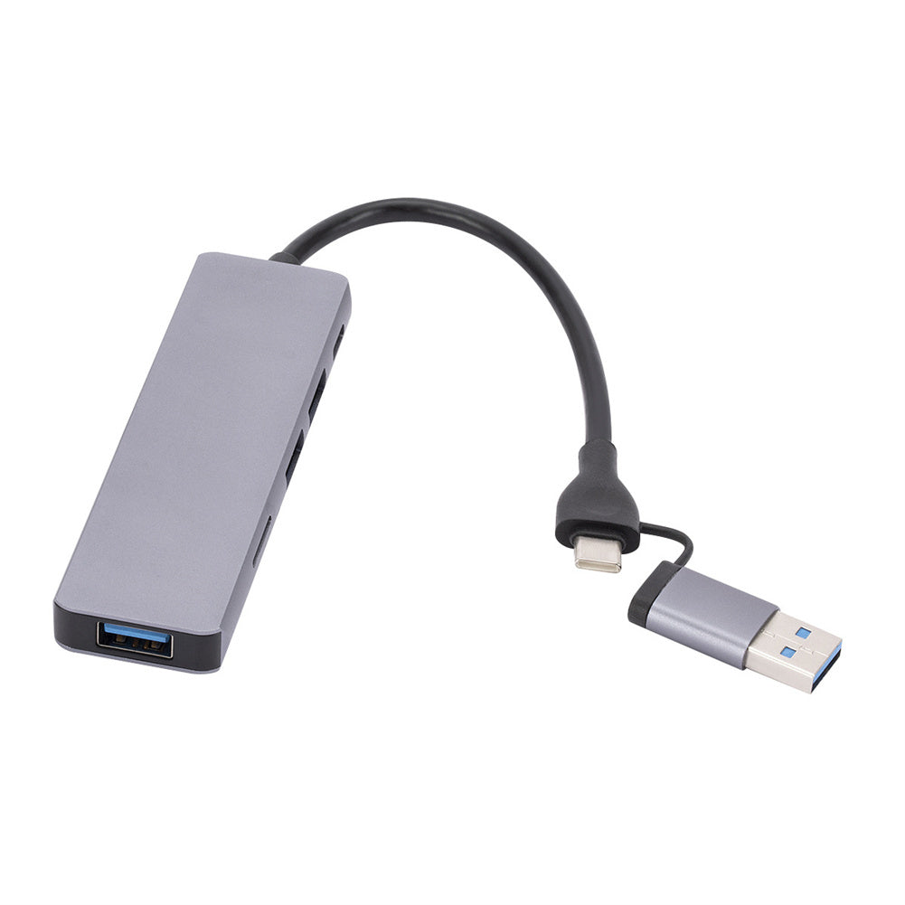 Usb3.0 Type-C Docking Station Mobile Phone Computer Card Reader Adapter Ultra-Slim Portable Data Hub Grey