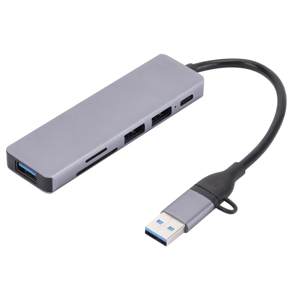 Usb3.0 Type-C Docking Station Mobile Phone Computer Card Reader Adapter Ultra-Slim Portable Data Hub Grey