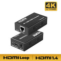1 Set 4k 120m Hdmi Extender Cat5e Cat6 Ethernet Hdmi to Rj45 Audio Edid Network Extender UK Plug