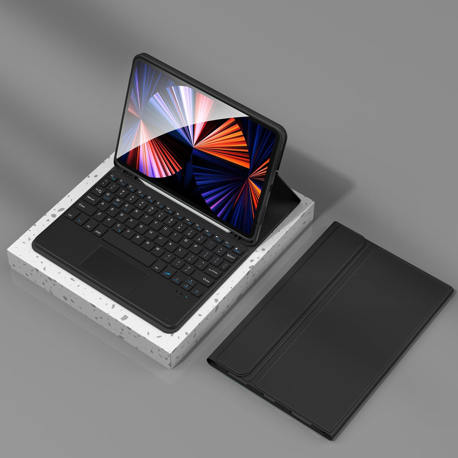 Bluetooth-compatible Keyboard with Protective Leather Case Set for iPad Pro11 Air5 10.9 Inch 11 Inch Purple
