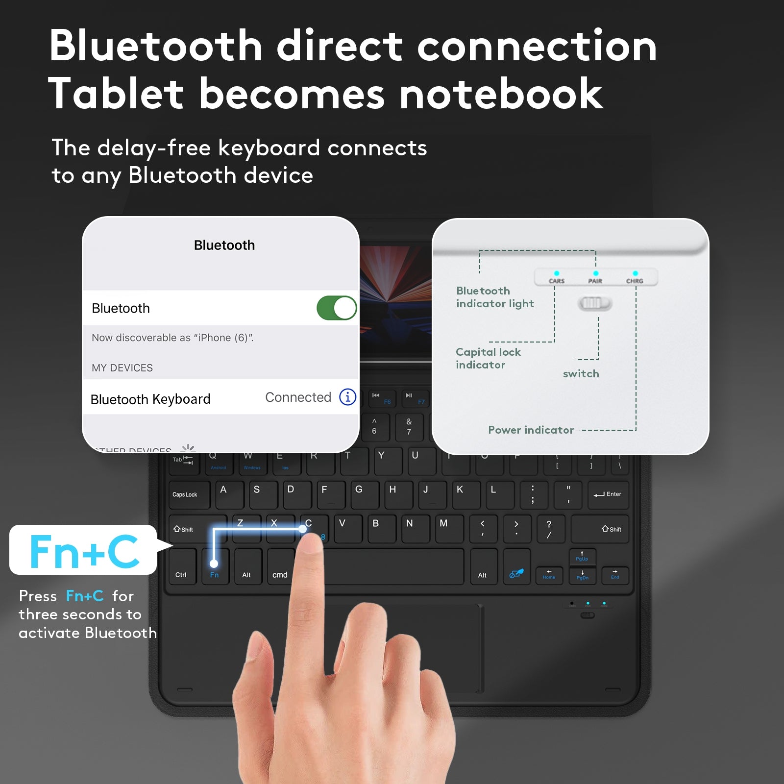 Bluetooth-compatible Keyboard with Protective Leather Case Set for iPad Pro11 Air5 10.9 Inch 11 Inch Green