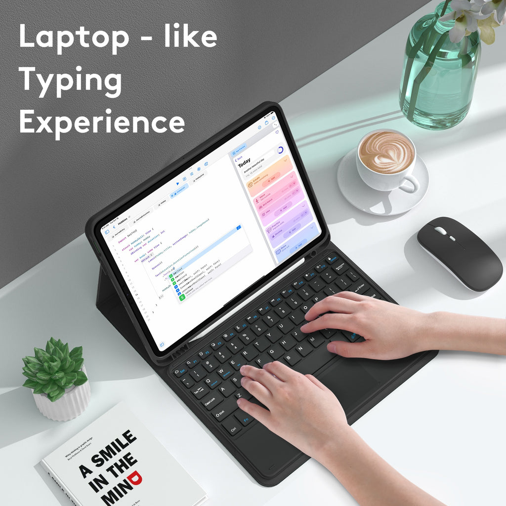 Bluetooth-compatible Keyboard with Protective Leather Case Set for iPad Pro11 Air5 10.9 Inch 11 Inch Green