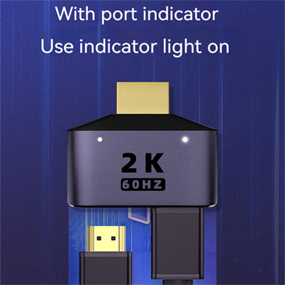 1 to 2 Hdmi Adapter with Indicator Light 2k Hd Video Audio Splitter Hdmi Port for Hdtv Monitor