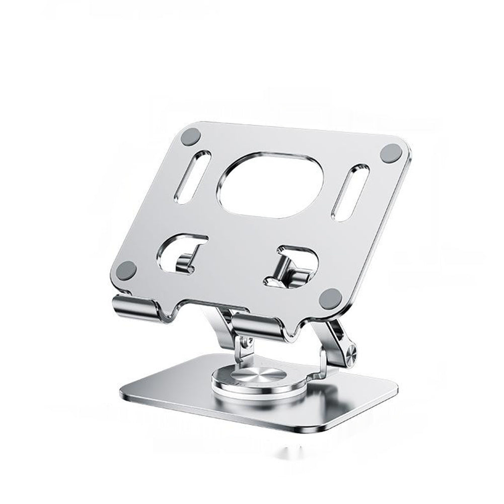 Foldable Mobile Phone Holder 360 Degree Rotating Non-slip Bracket Stand Riser Height Adjustable for iPad Silver