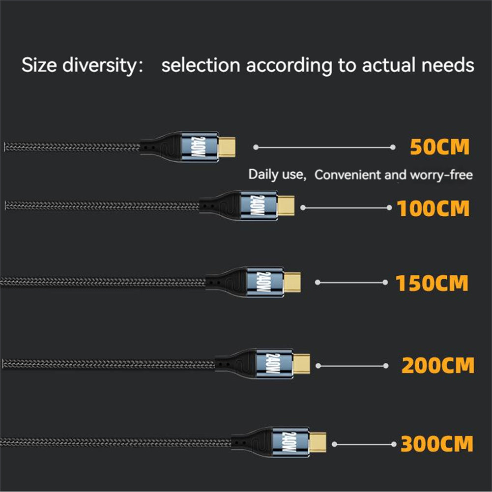 PD240W Fast Charging Cable Type-c with Chip C Male To C Male Data Cable for Charging Data Transmission 0.5m