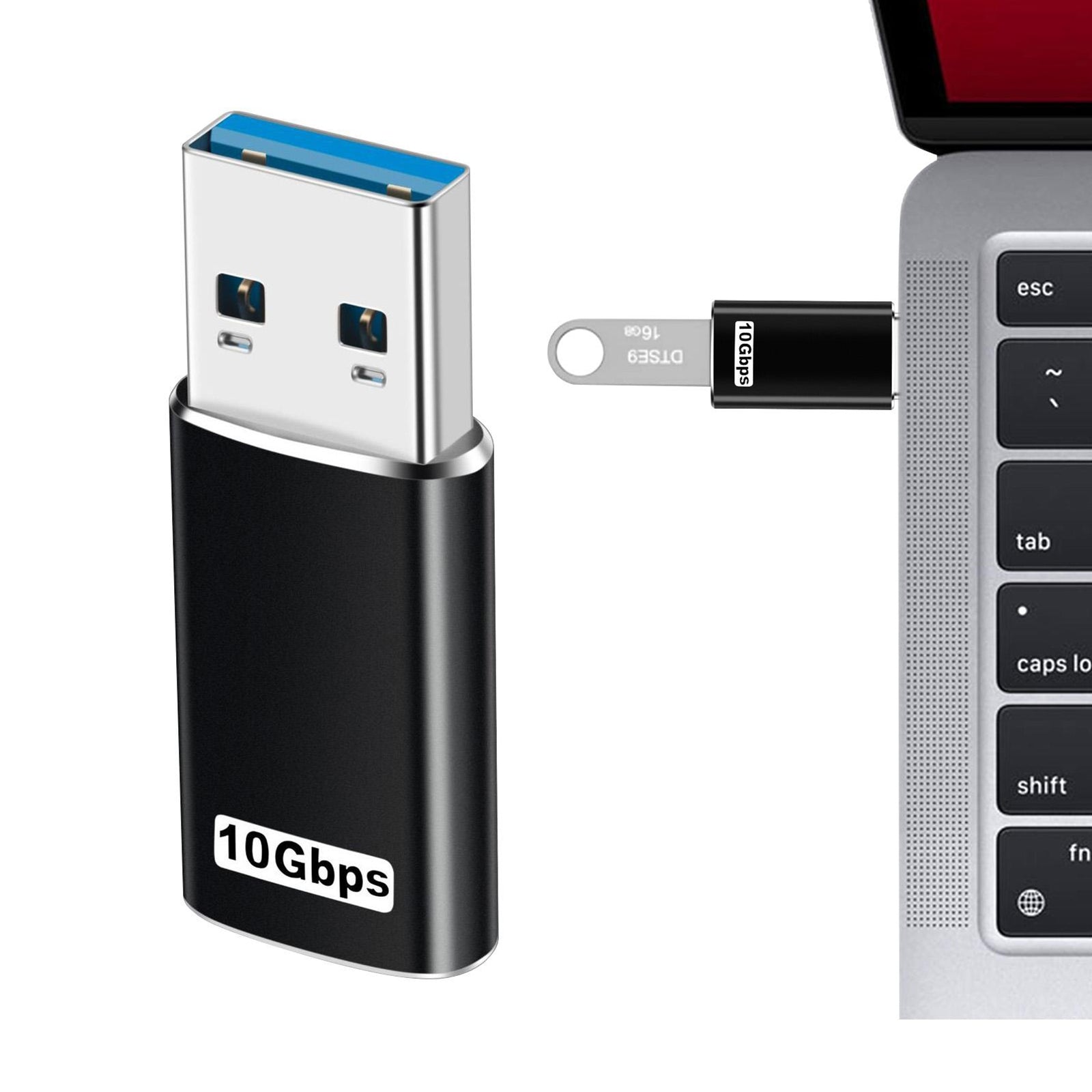 Usb3.1 Type C Adapter Aluminum Alloy Usb To Type-c Converter Fast Charging High-speed Transfer Otg Adapter black