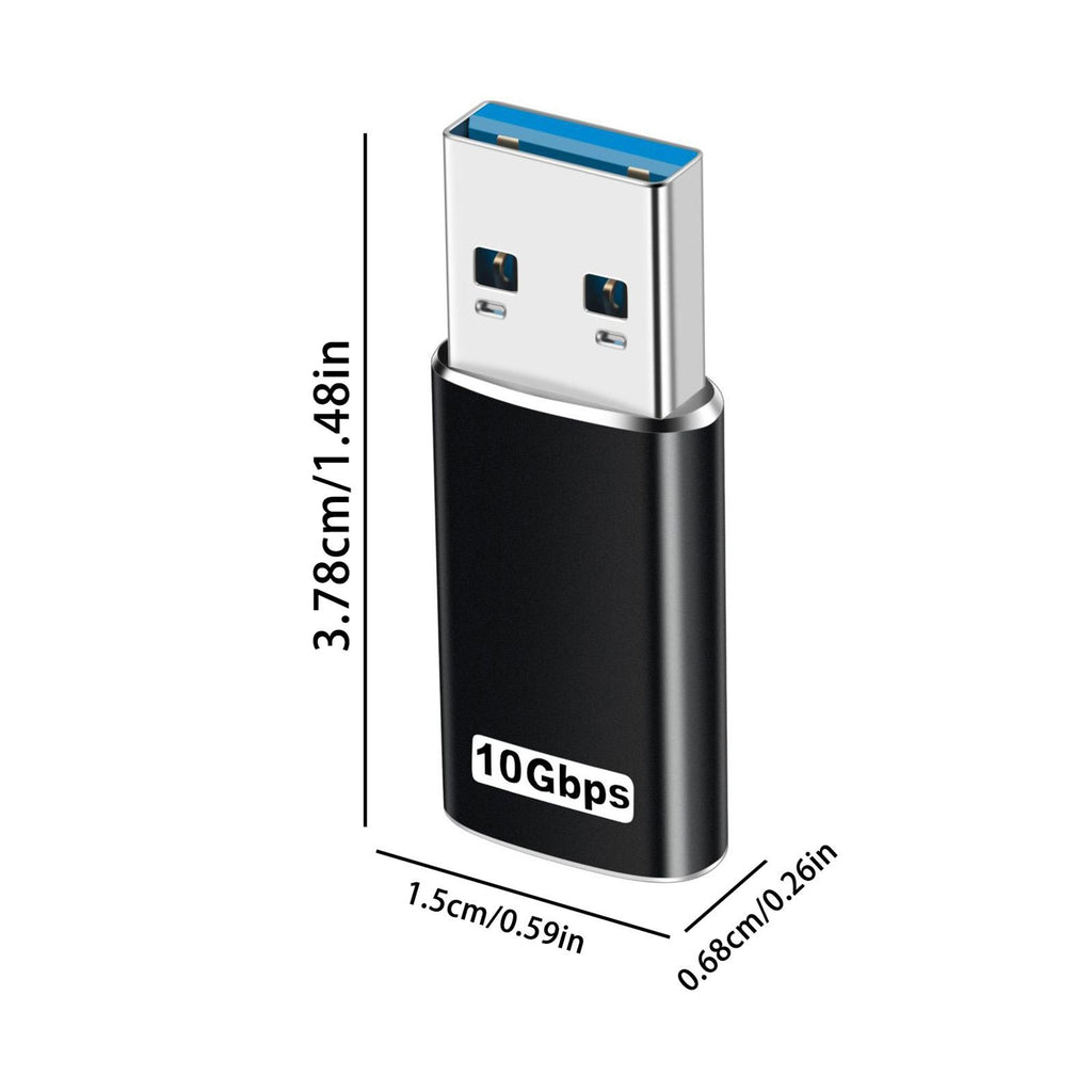 Usb3.1 Type C Adapter Aluminum Alloy Usb To Type-c Converter Fast Charging High-speed Transfer Otg Adapter black