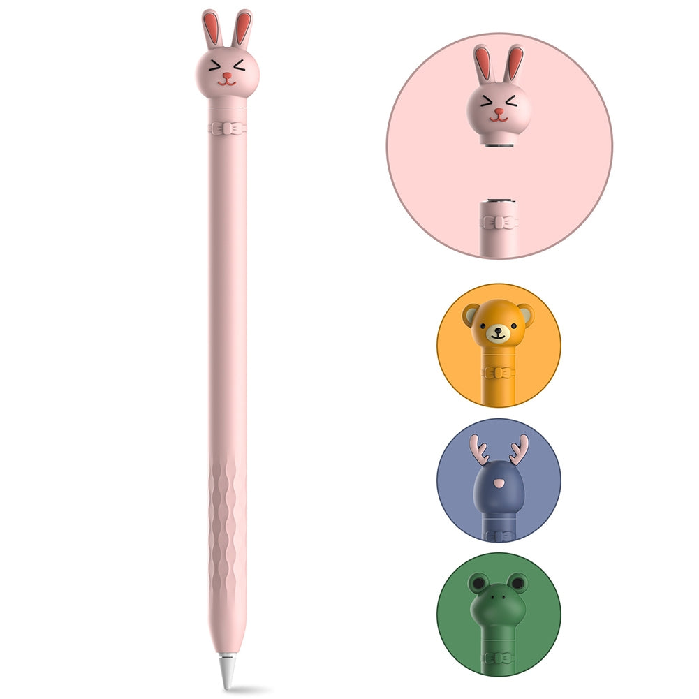 Capacitor Pen Case Cute Cartoon Soft Silicone Protective Cover Compatible For Ipencil 2nd Generation Pink