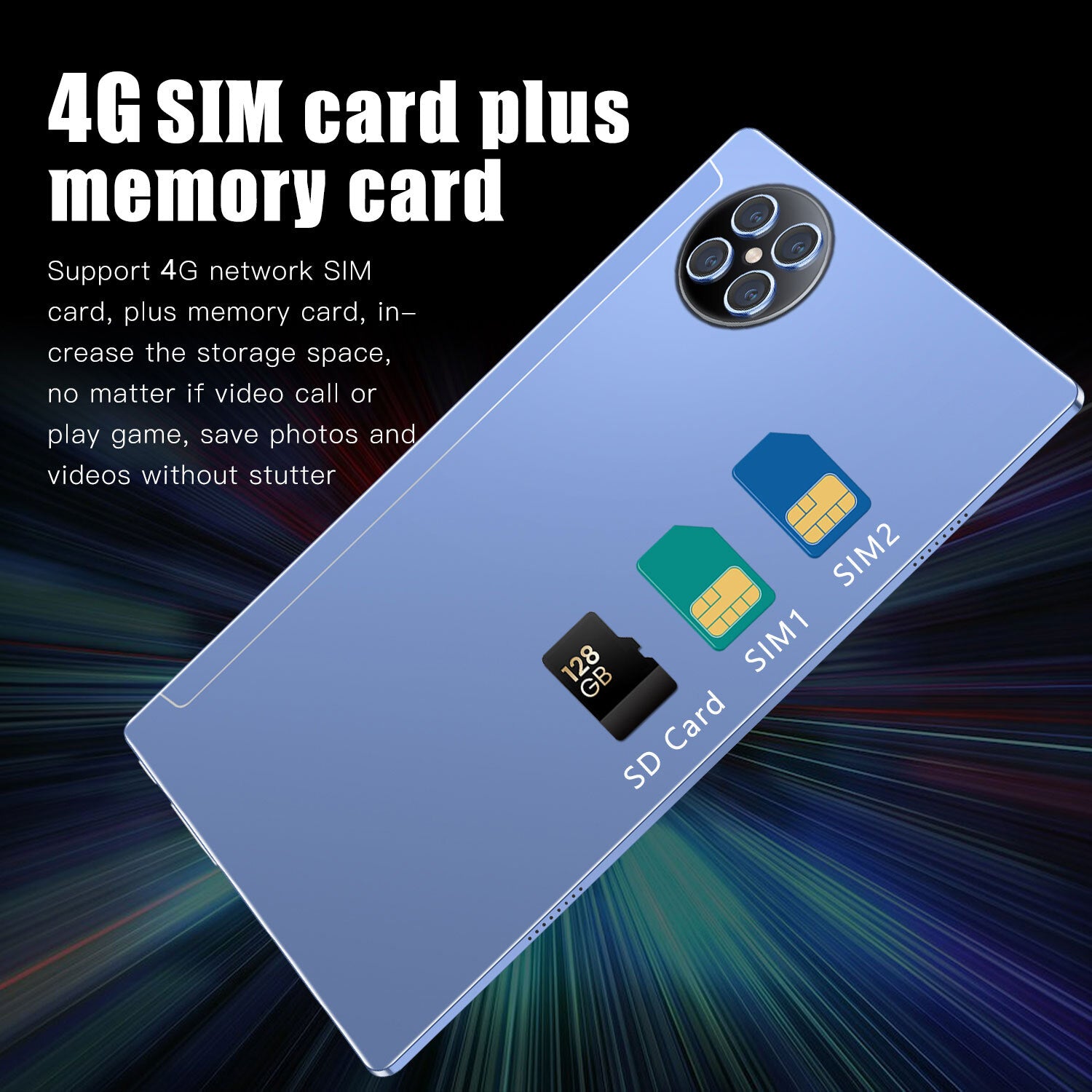 10.1 Inch X90 4G Android Tablet Phone MTK6755 8-core 4GB RAM 64GB ROM Education Tablet Phone Blue EU Plug