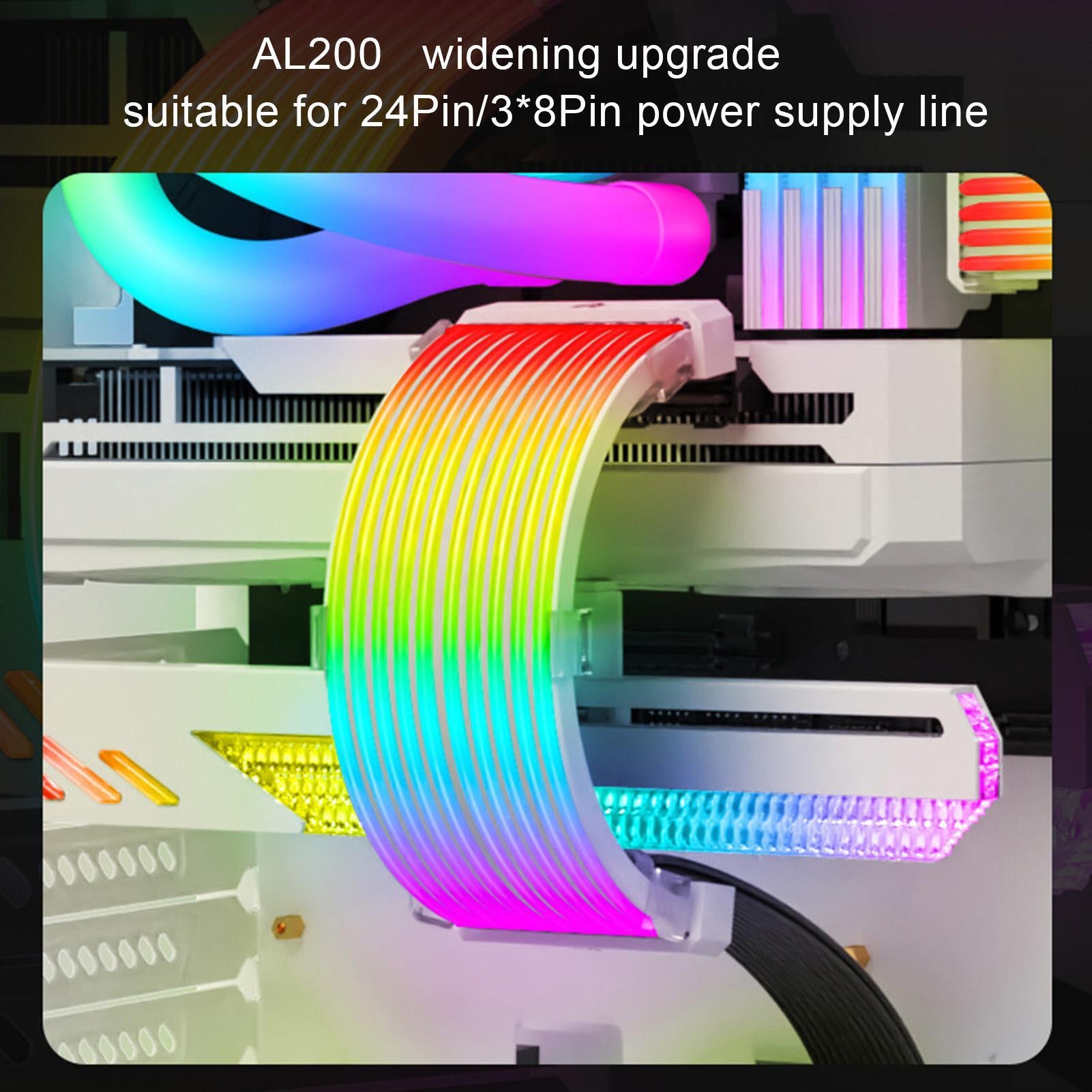 Al200 Flexible Light Bar Argb Neon Line Computer Motherboard Graphics Card Luminous for 24p or 3x8p