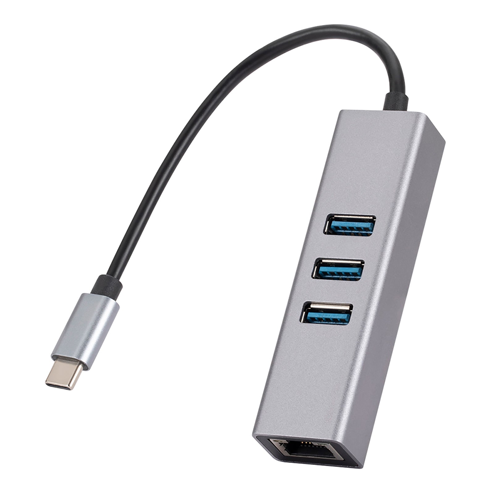 Usb3.0 to Ethernet Adapter Type-C to Rj45 Gigabit Ethernet Laptop Drive-Free Network Card 3 Port USB 3.0 Interface