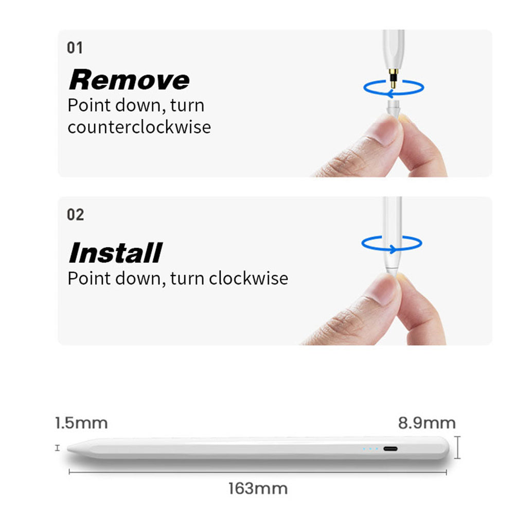 P1 Capacitive Stlus Touch Screen Pen Smart Stylus Compatible For Ipad Tablet Active Universal Drawing Pen White