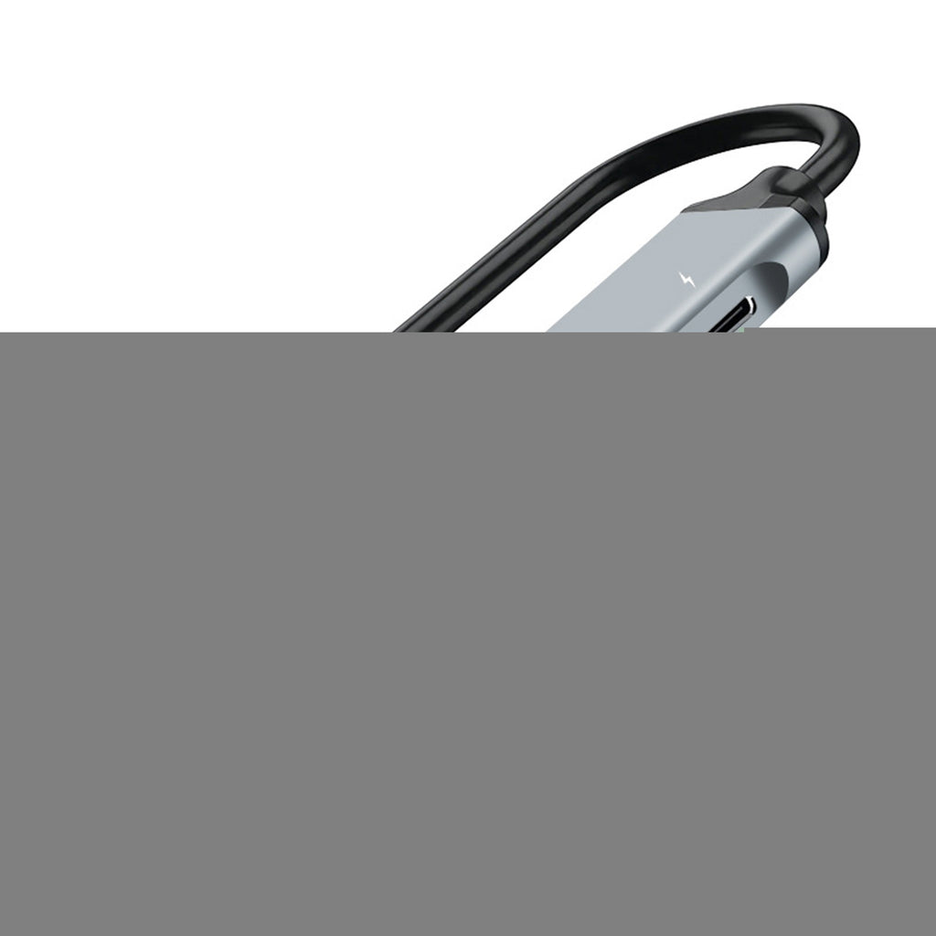5-in-1 Type-C Hub Docking Station 65W PD Fast Charging 4-Port Hub USB Splitter USB Expander For Laptop Printer Camera silver gray