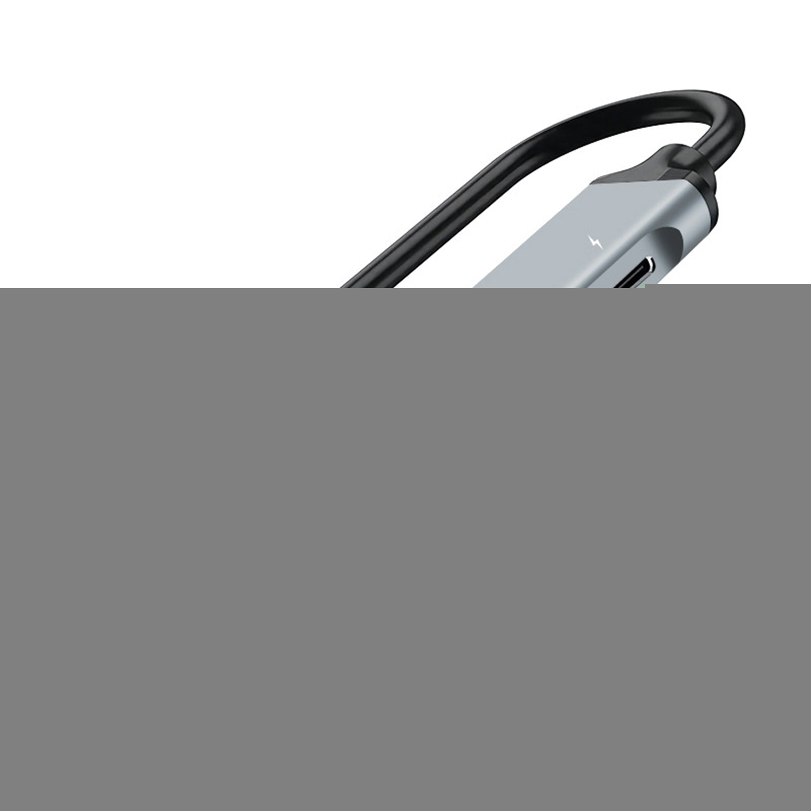 5-in-1 Type-C Hub Docking Station 65W PD Fast Charging 4-Port Hub USB Splitter USB Expander For Laptop Printer Camera silver gray