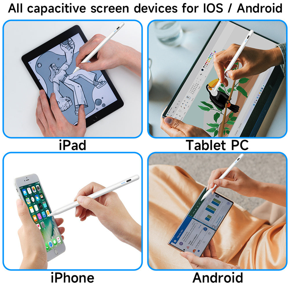 Stylus Pen Faster Charge StylusOne-touch Connection Stylus Pens Universal Stylist Pens For Most Capacitive Touch Screens White