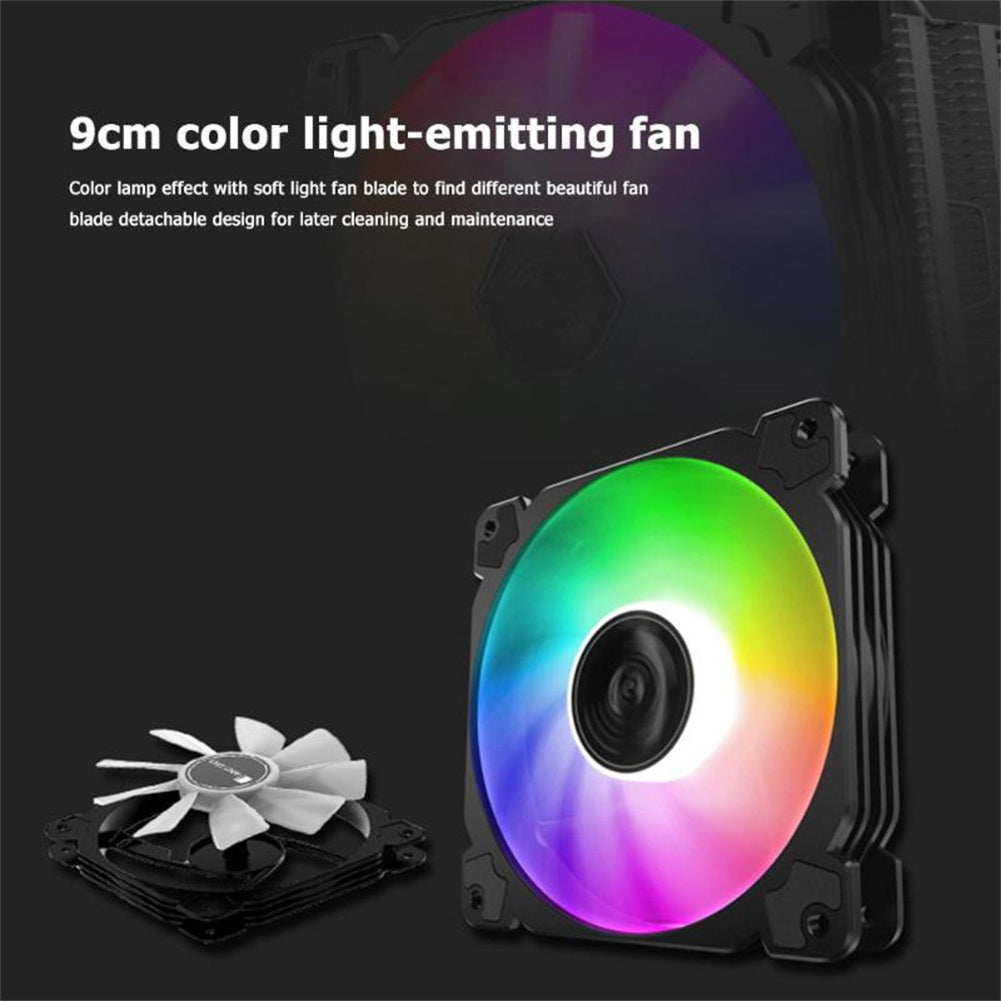 CR1200 CPU Air Cooler RGB 3Pin 2 Heat Pipe CPU Heatsink Automatic Lighting Cooling Fans For LGA 775/1150/AM4/AM3+/AM3 black