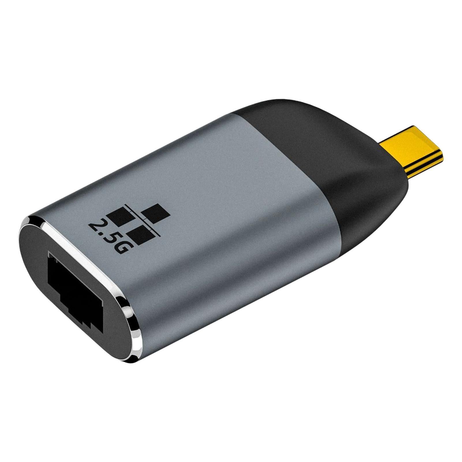 USB C To 2.5Gbps Ethernet Adapter USB Type C To RJ45 Network Adapter Compatible For Windows Android Phone Laptop PC silver gray