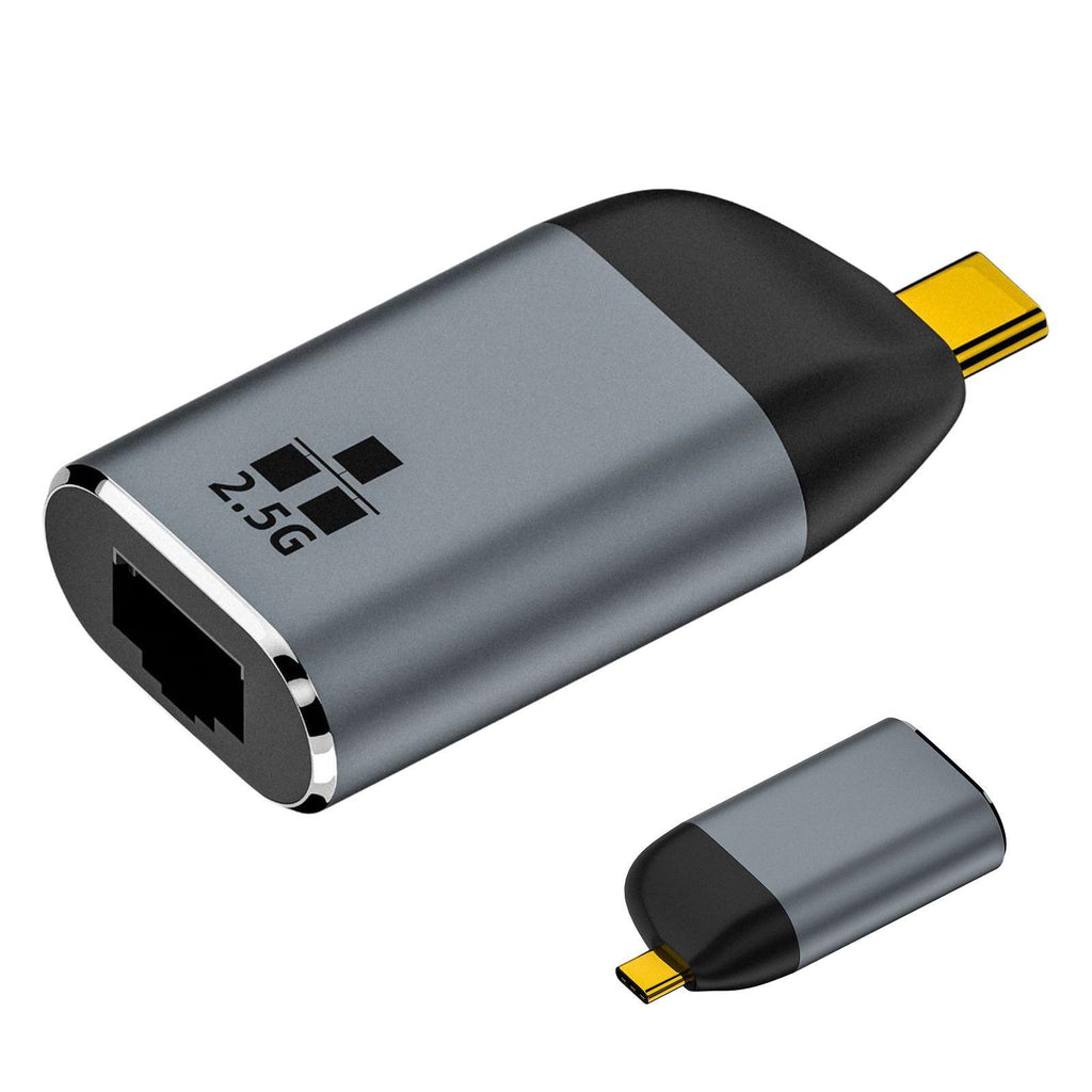 USB C To 2.5Gbps Ethernet Adapter USB Type C To RJ45 Network Adapter Compatible For Windows Android Phone Laptop PC silver gray