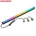 COOLMOON ARGB LED Strip Light With 5V 3Pin Small 4Pin Header Changing Light Speed DIY Lamp Bar Light Strip For PC Computer Case Chassis black
