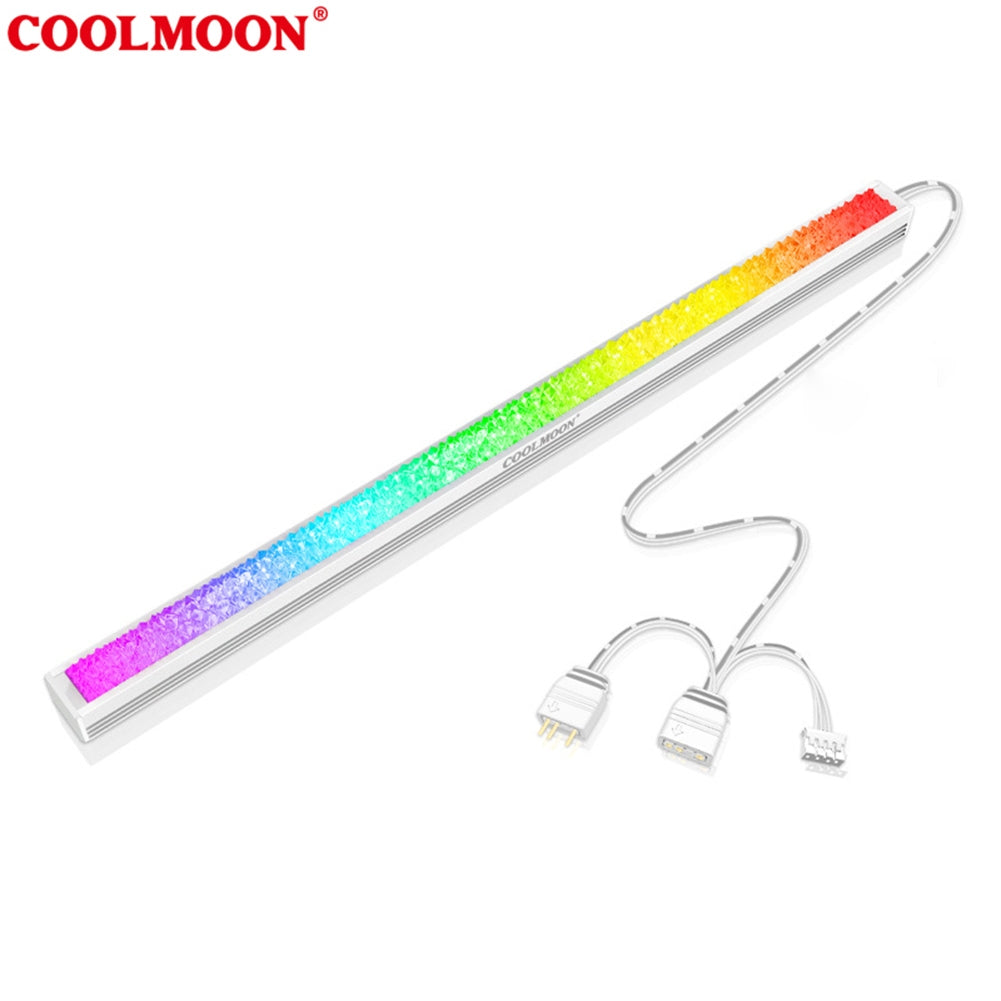 COOLMOON ARGB LED Strip Light With 5V 3Pin Small 4Pin Header Changing Light Speed DIY Lamp Bar Light Strip For PC Computer Case Chassis black