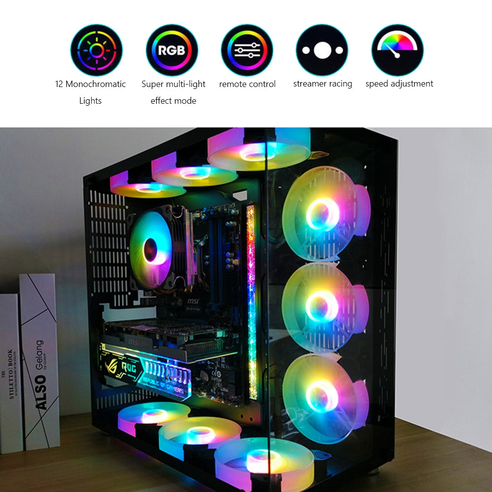 COOLMOON ARGB LED Strip Light With 5V 3Pin Small 4Pin Header Changing Light Speed DIY Lamp Bar Light Strip For PC Computer Case Chassis black