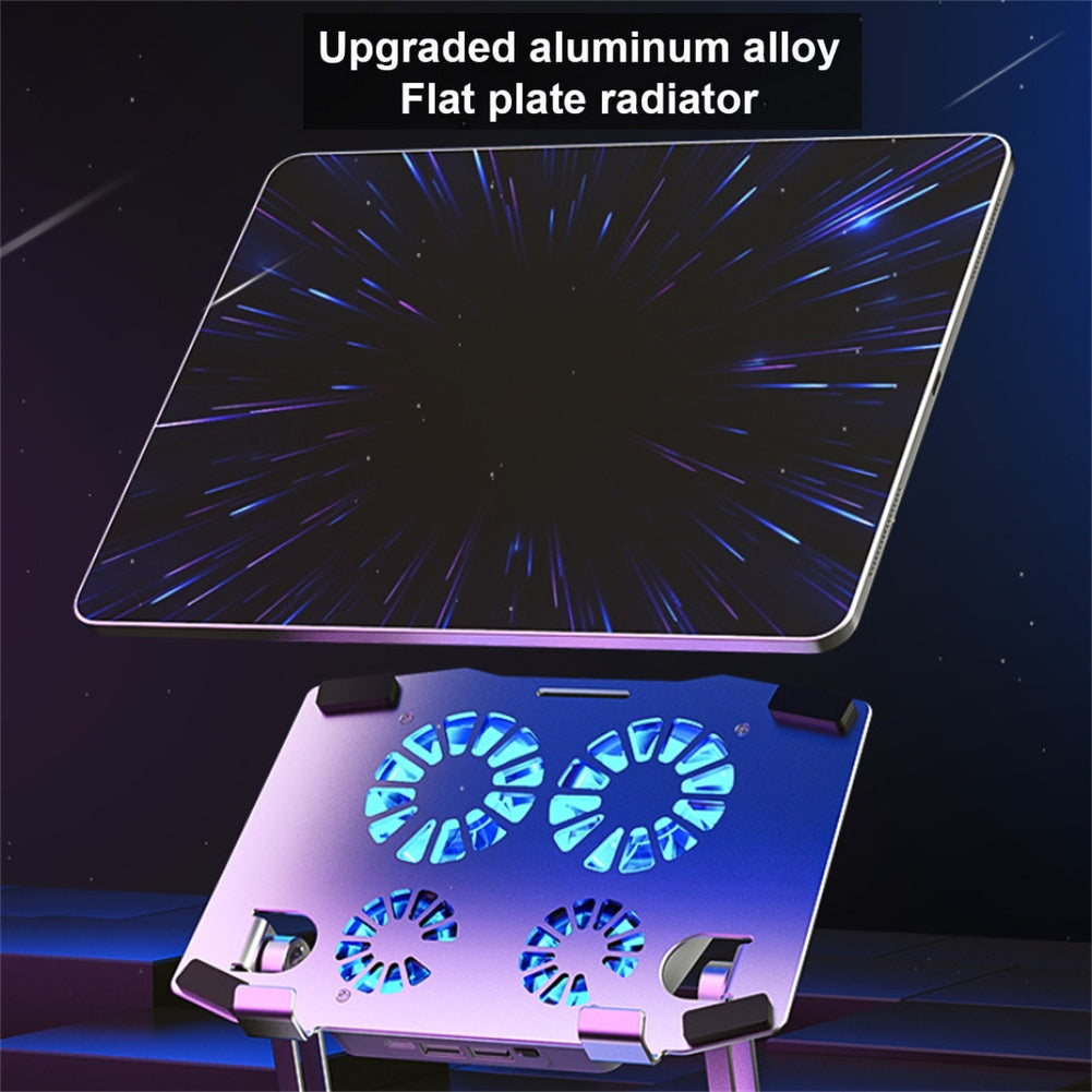 Sturdy Aluminum Alloy Writing Drawing Stand Stable Stand with Cooling Fan Foldable Portable Holder Silver White