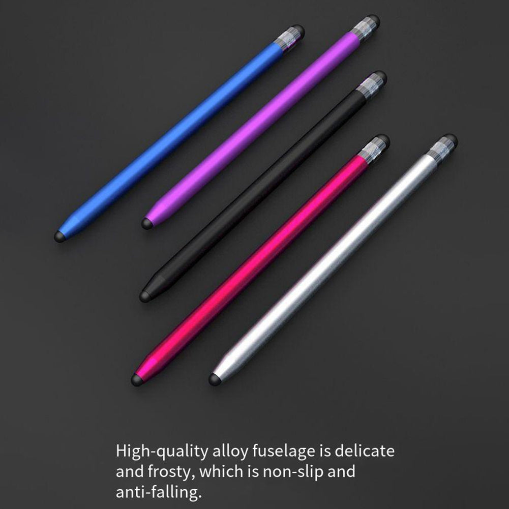 Stylus Pen Both Ends Workable Capacitive Pens Digital Stylish Pen Pencil For Most Capacitive Touch Screens silver