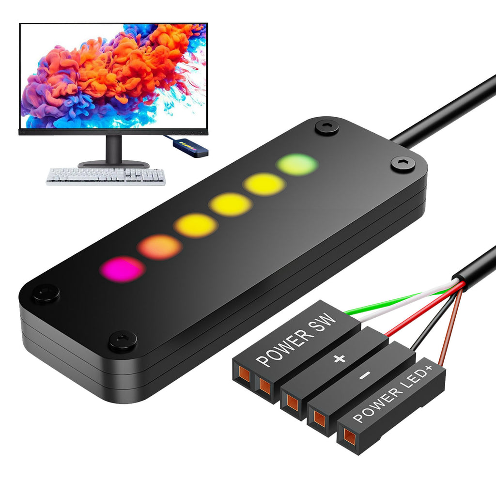 Desktop Computer Power Button Touch Sliding Switch Power LED Control Switches External PC on off Power Button Black