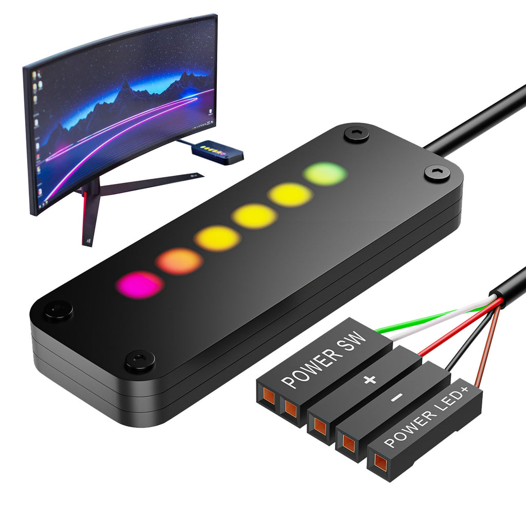 Desktop Computer Power Button Touch Sliding Switch Power LED Control Switches External PC on off Power Button Black