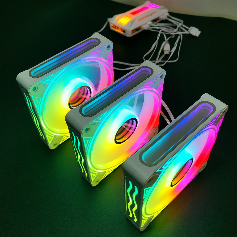DM1 Cooler Fan ARGB PC CPU Silent Case Luminous Fan 4.72 Inch Cooling PC Fans With Hydraulic Bearing Low Noise Computer RGB Case Fans Optional Wind Direction RGB Silent Cooler Black reverse blade