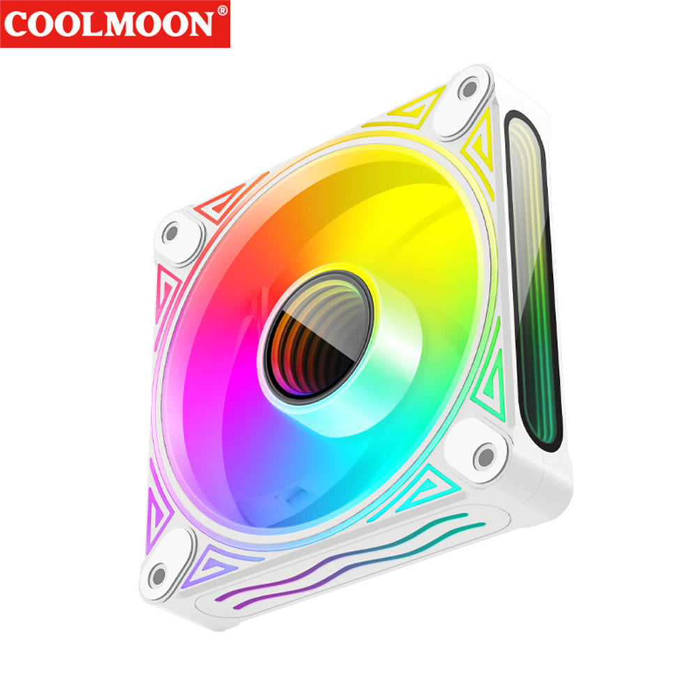 DM1 Cooler Fan ARGB PC CPU Silent Case Luminous Fan 4.72 Inch Cooling PC Fans With Hydraulic Bearing Low Noise Computer RGB Case Fans Optional Wind Direction RGB Silent Cooler Black reverse blade