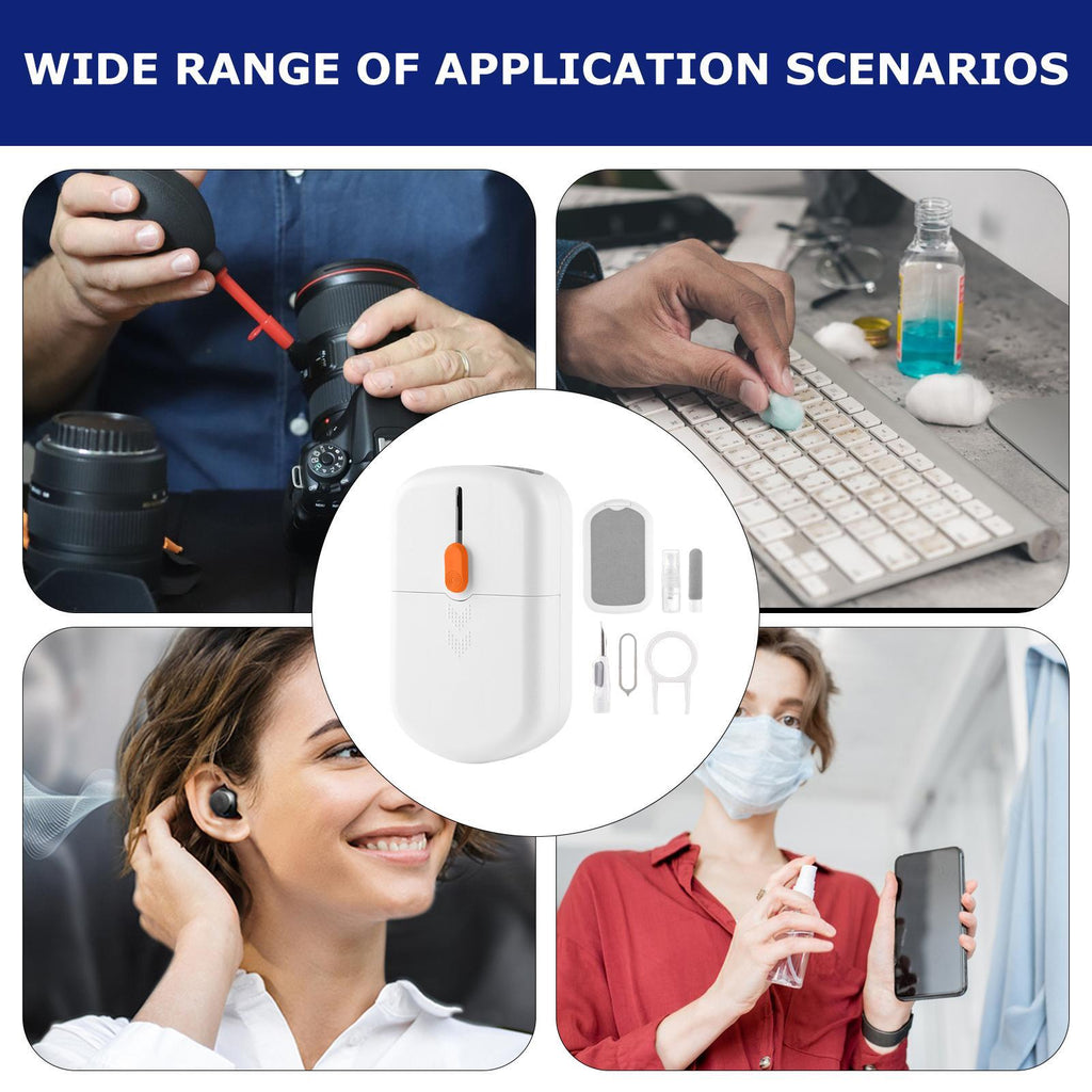 Earbuds Cleaning Kit, Multifunctional Cleaning Pen Kit, With Soft Brush Lens Clean Pen Dust Dryer Computer Cleaning Kit, For Earphones Case Mobile Phones Camera Lens White