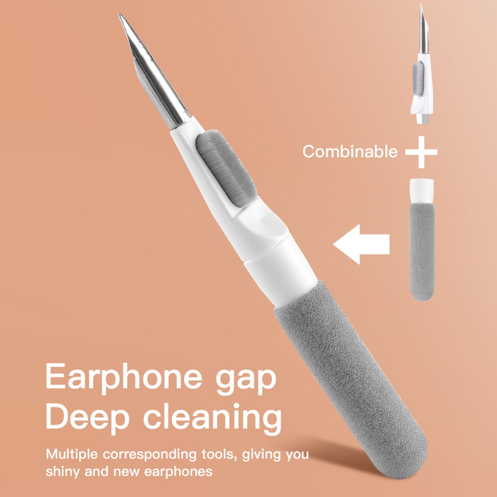 Earbuds Cleaning Kit, Multifunctional Cleaning Pen Kit, With Soft Brush Lens Clean Pen Dust Dryer Computer Cleaning Kit, For Earphones Case Mobile Phones Camera Lens White