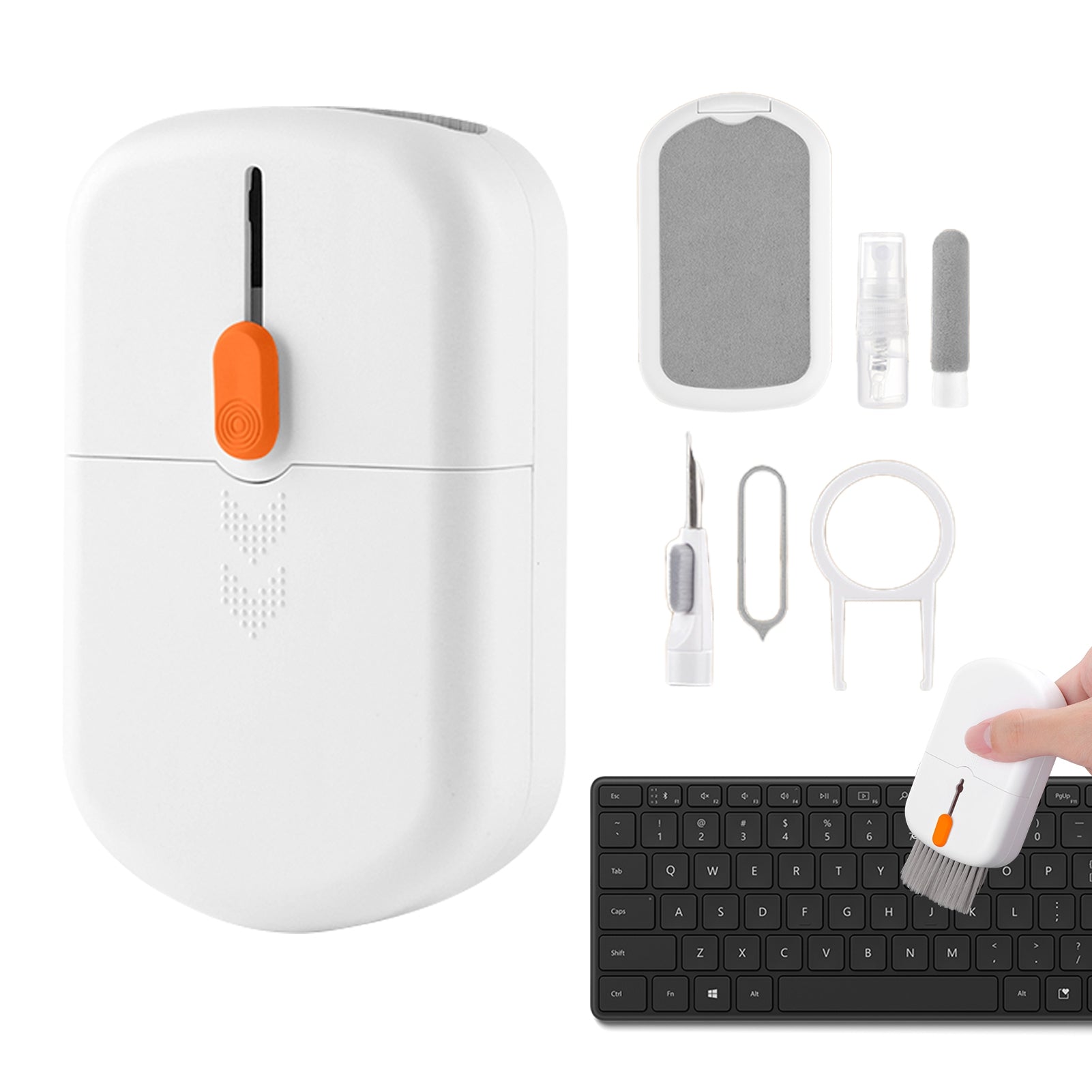 Earbuds Cleaning Kit, Multifunctional Cleaning Pen Kit, With Soft Brush Lens Clean Pen Dust Dryer Computer Cleaning Kit, For Earphones Case Mobile Phones Camera Lens White