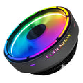 Computer CPU Heatsink Cooling Fan RGB Colorful Lighting Cooler Computer Radiator Aluminum Heat Sink With 17 Lighting Modes Simple Installation CPU System Cooling Fan black