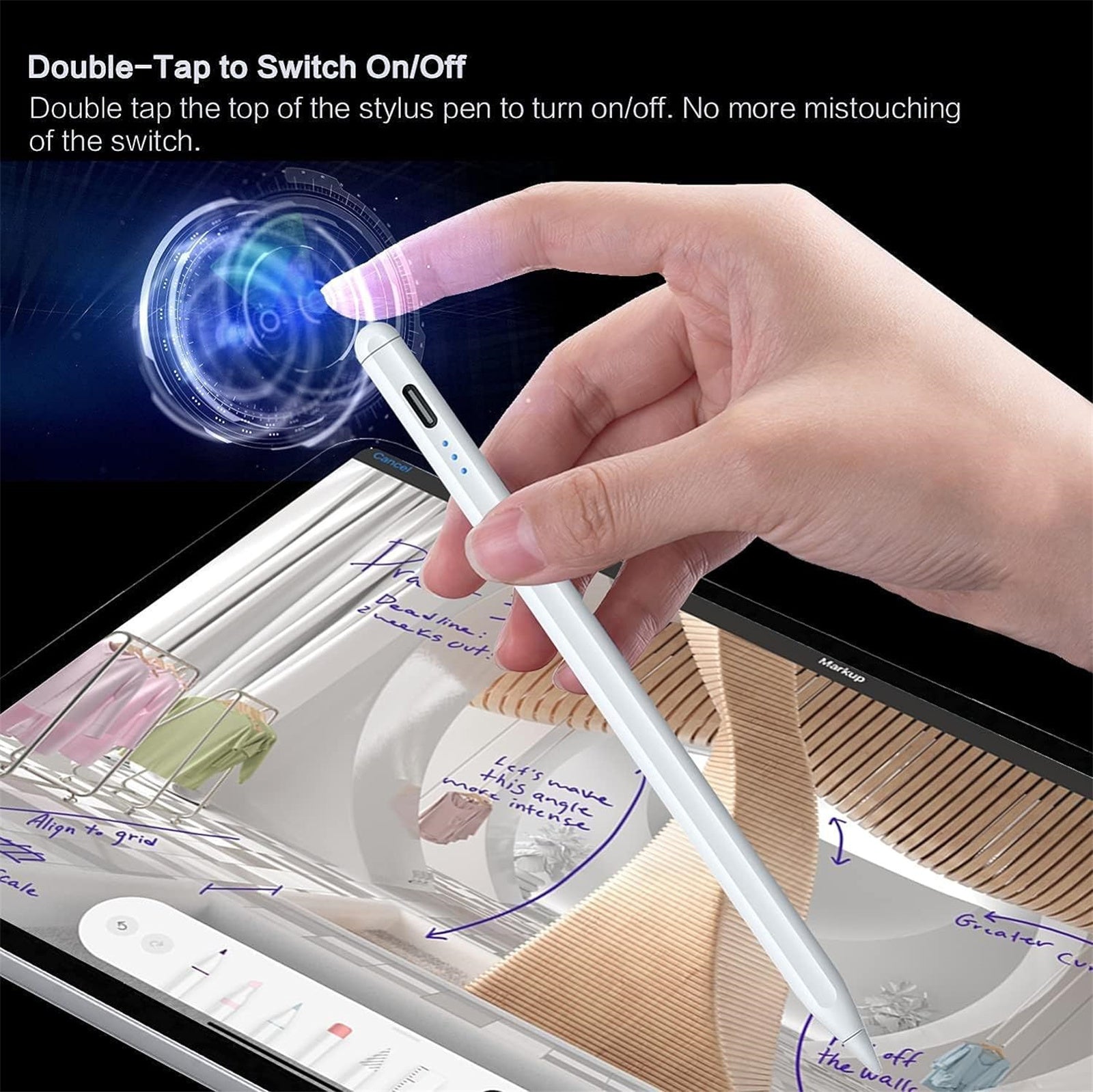 Stylus Pen Fast Charge StylusPens Palm Rejection Magnetic Installation Pens Compatible For IPad IPhone IOS System Three-light pen